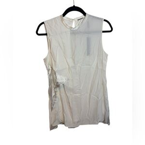 Nwt Elie Tahari Fresh Pearl Silk Whitney Drape Detail Blouse
